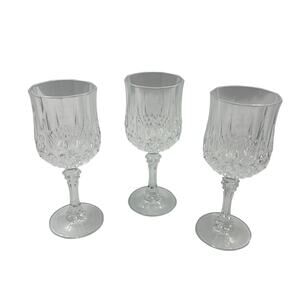 Vintage Luminarc Arc International Wine Cordial Glasses 3 Piece Clear Crystal